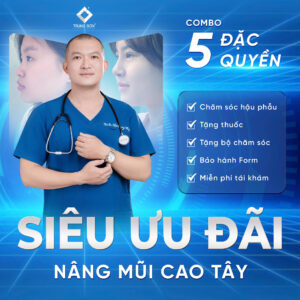 Ưu đãi nâng mũi cấu trúc cao tây tại Thẩm mỹ Trung Sơn với nhiều quyền lợi chăm sóc hậu phẫu và bảo hành.