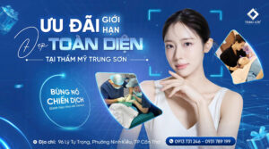 Hình ảnh chương trình ưu đãi thẩm mỹ Cần Thơ tại Thẩm mỹ Trung Sơn với nhiều dịch vụ làm đẹp công nghệ cao, đội ngũ bác sĩ chuyên khoa và phác đồ cá nhân hóa cho từng khách hàng.